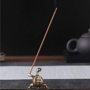 NEW Bronze Turtle Incense Stick Holder - Copper Alloy Zen Decor